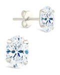 Sterling Silver Oval Cut Prong Set Stud Earrings