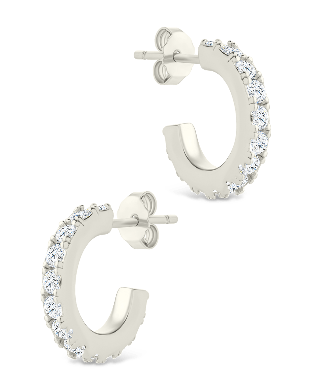 Sterling Silver Eleri CZ Tube Hoops
