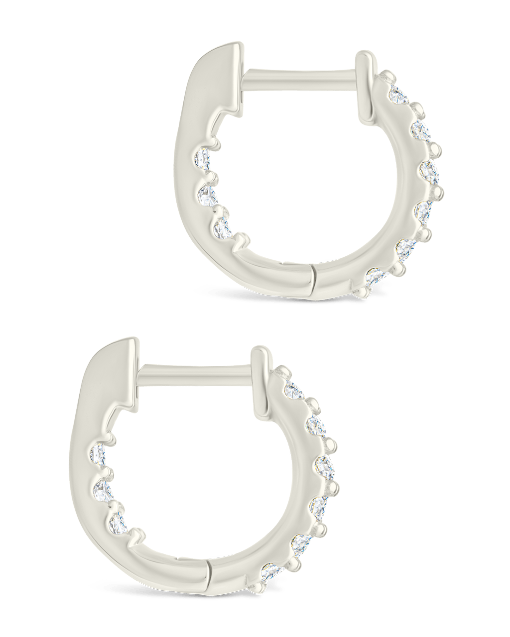 Sterling Silver Constance CZ Studded Statement Hoops