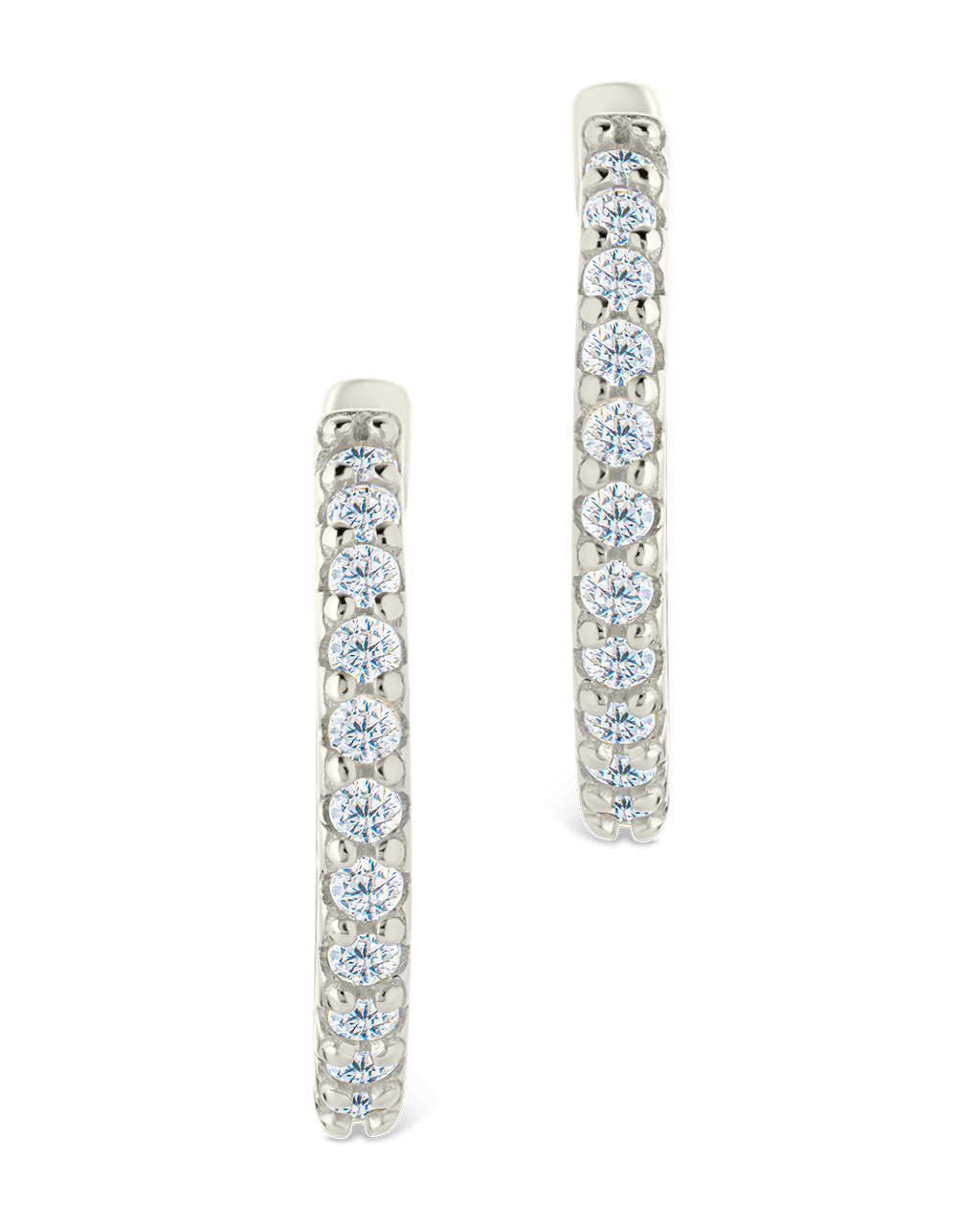 Sterling Silver Constance CZ Studded Statement Hoops