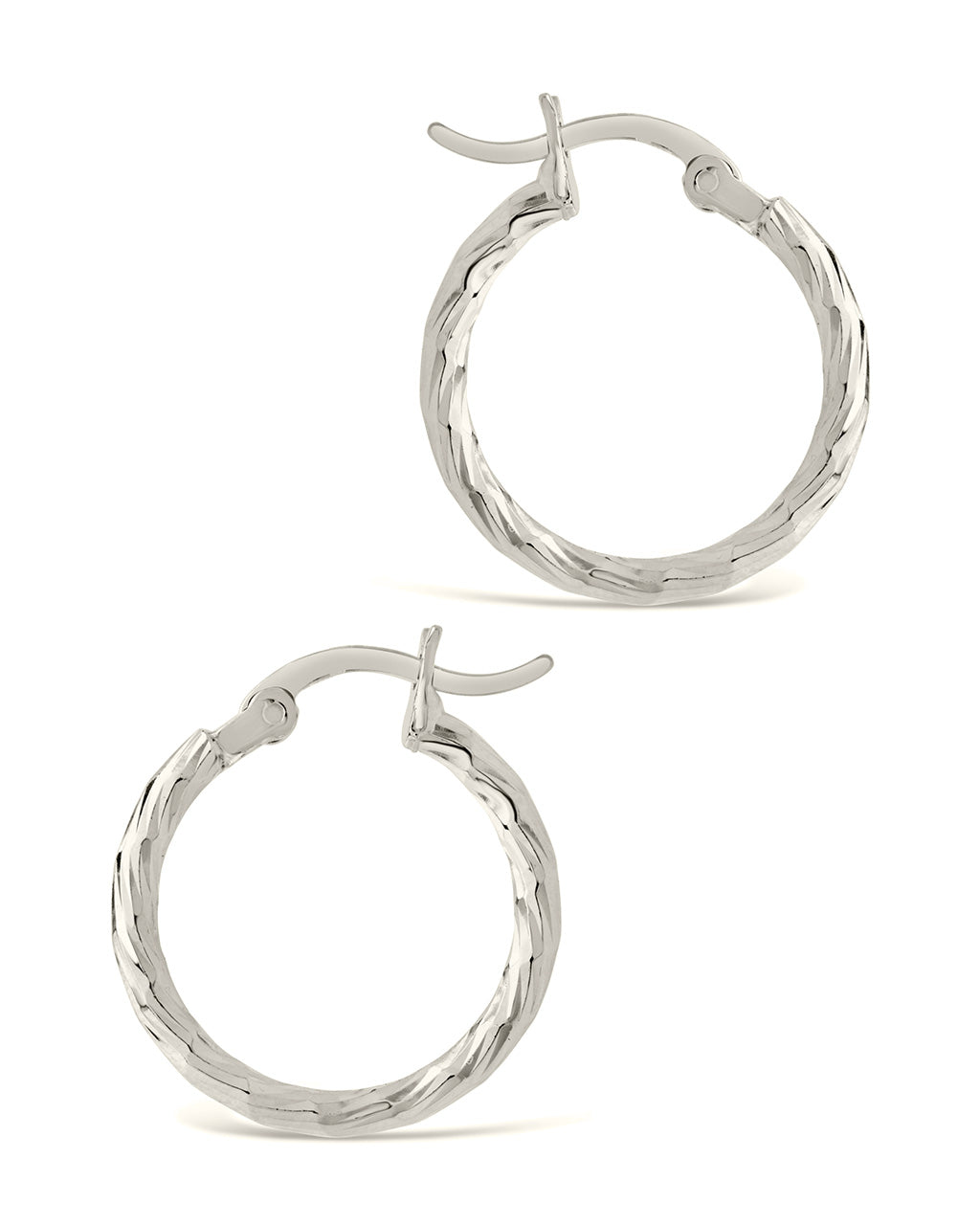 Sterling Silver Anita Textured Hoop Earrings
