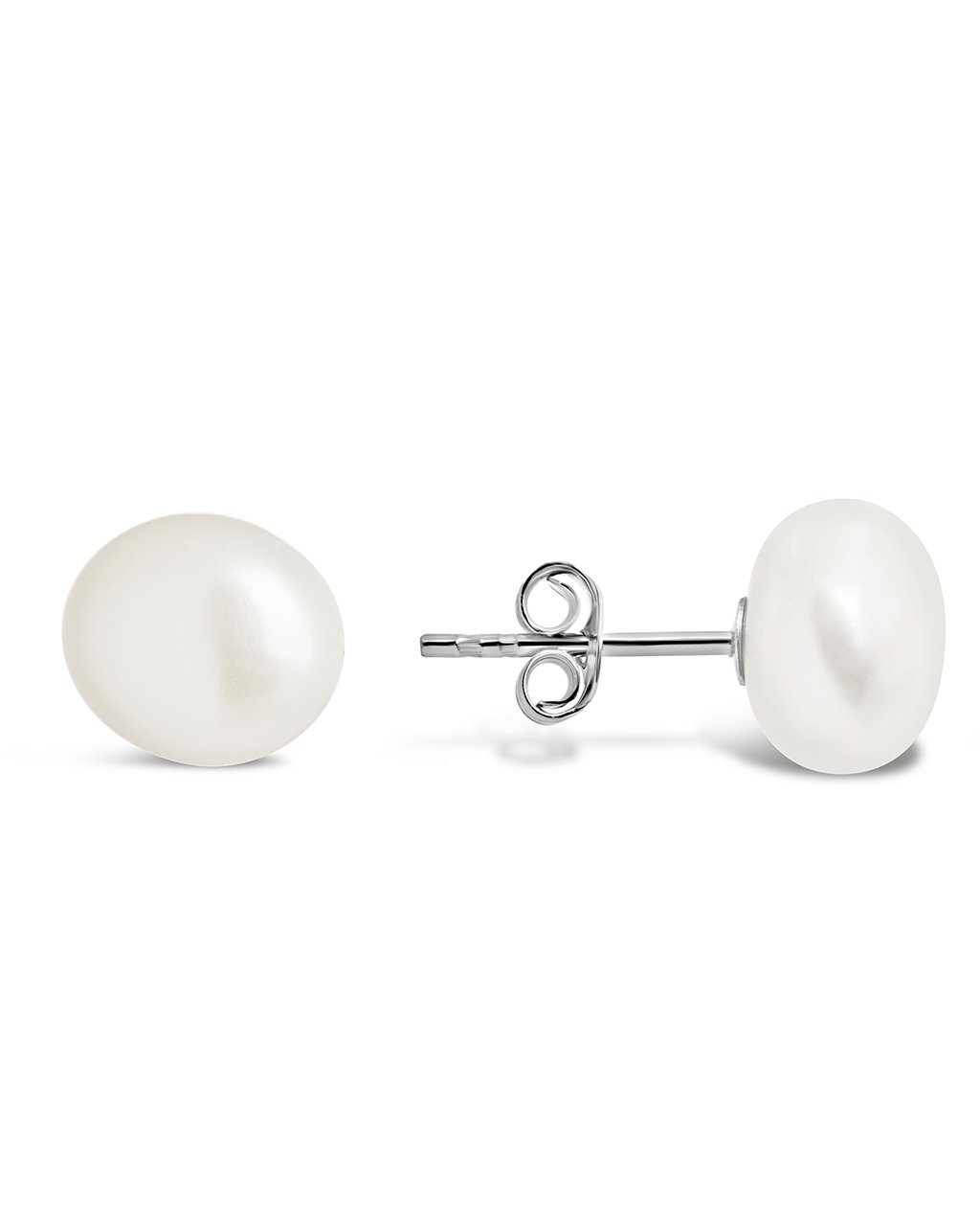 Sterling Silver Baroque Pearl Stud Earrings