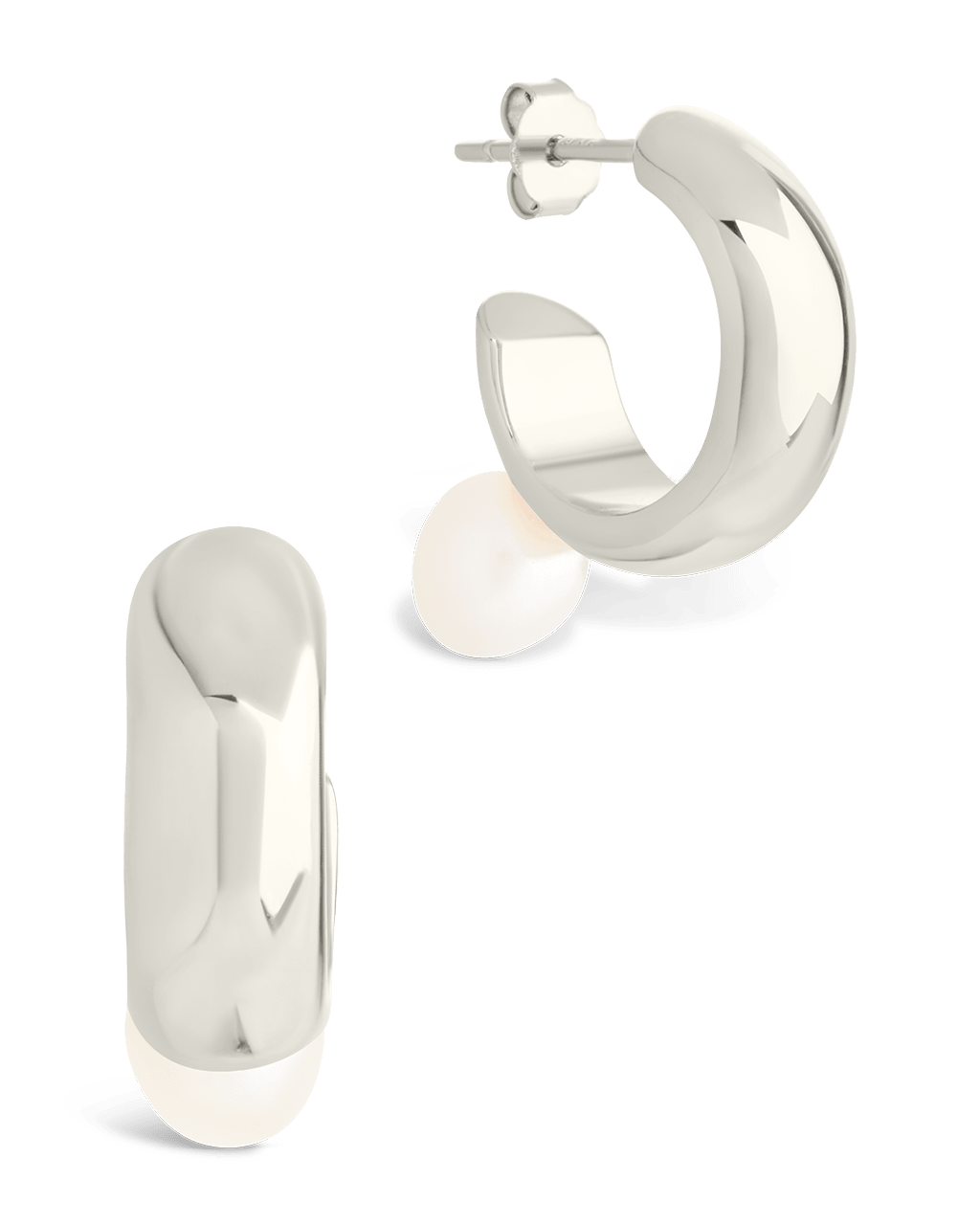 Sterling Silver Micki Pearl Drop Stud Earrings