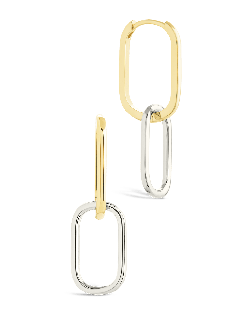Sterling Silver Raleigh Link Drop Hoops