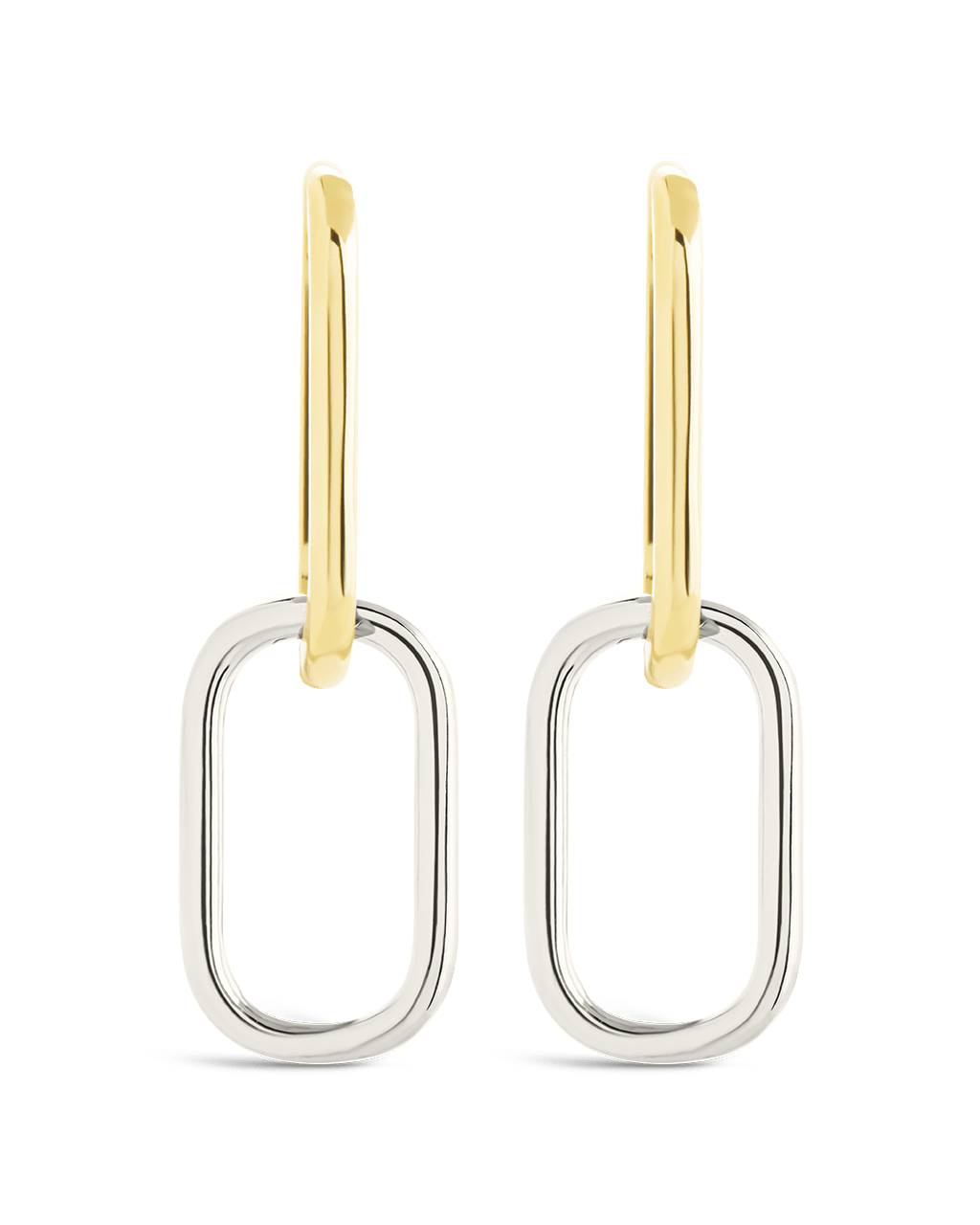 Sterling Silver Raleigh Link Drop Hoops
