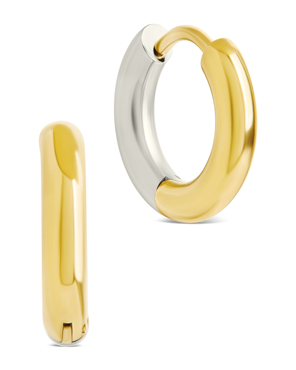 Cinzia Dual Tone Thin Micro Hoops