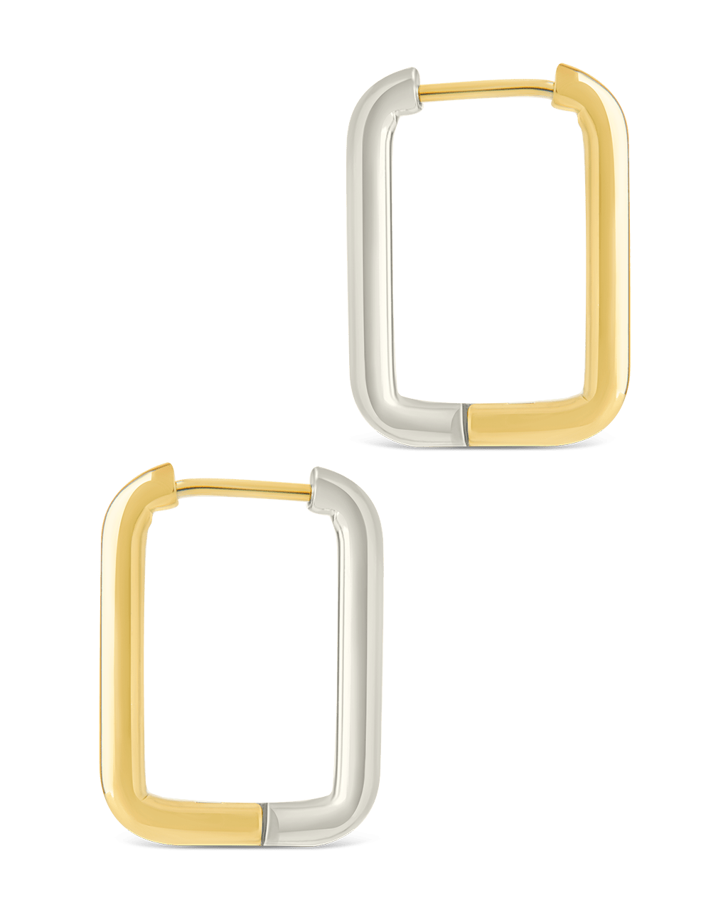 Jana Dual Tone Rectangle Hoops