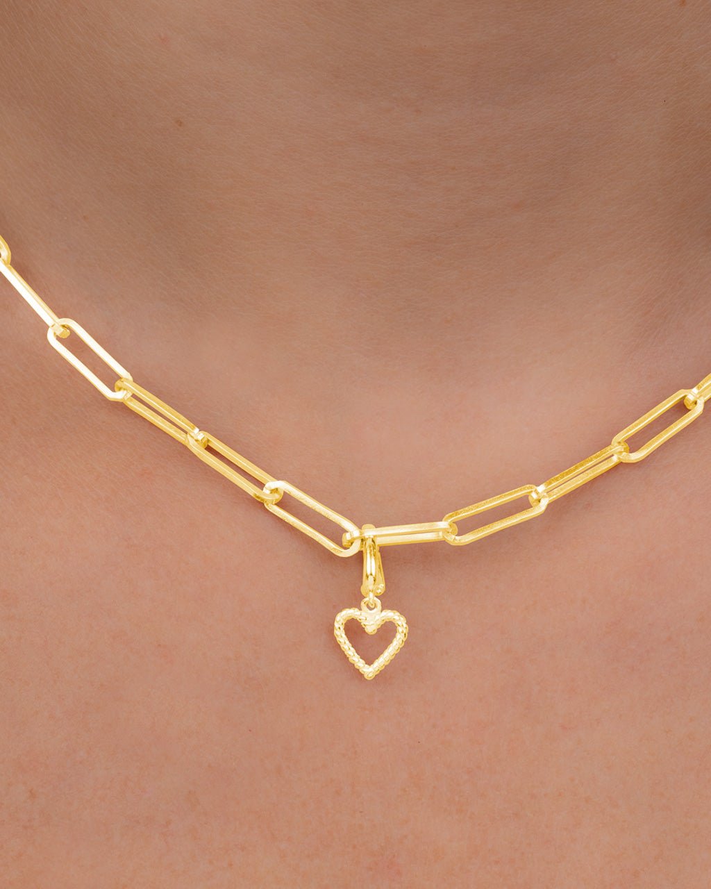 Sterling Silver Braided Heart Outline Charm
