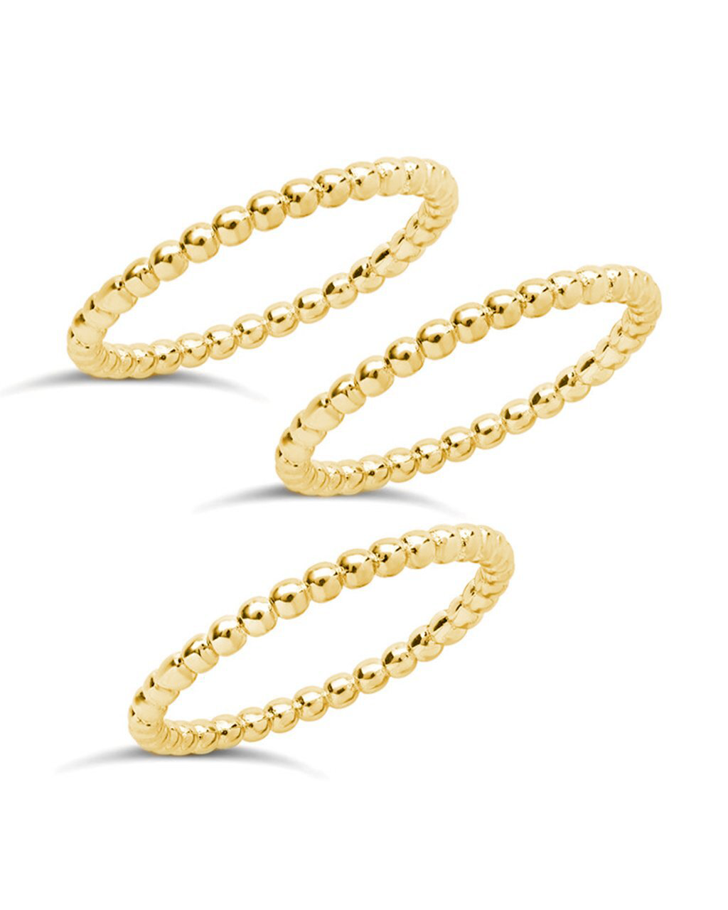 Sterling Silver Beaded Ring Set of 3