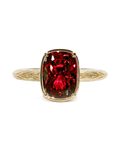 Sterling Silver Mini Garnet Elongated Cushion Ring