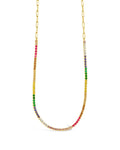 Maria Chain & Rainbow CZ Tennis Necklace