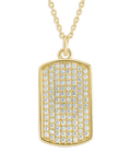 Pave CZ Rounded-edge Rectangle Pendant