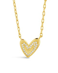 Sterling Silver Mabel CZ Heart Pendant Necklace