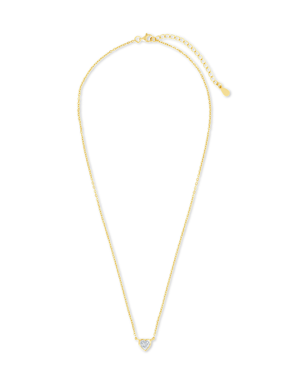 Sterling Silver Heart Bezel Set Pendant