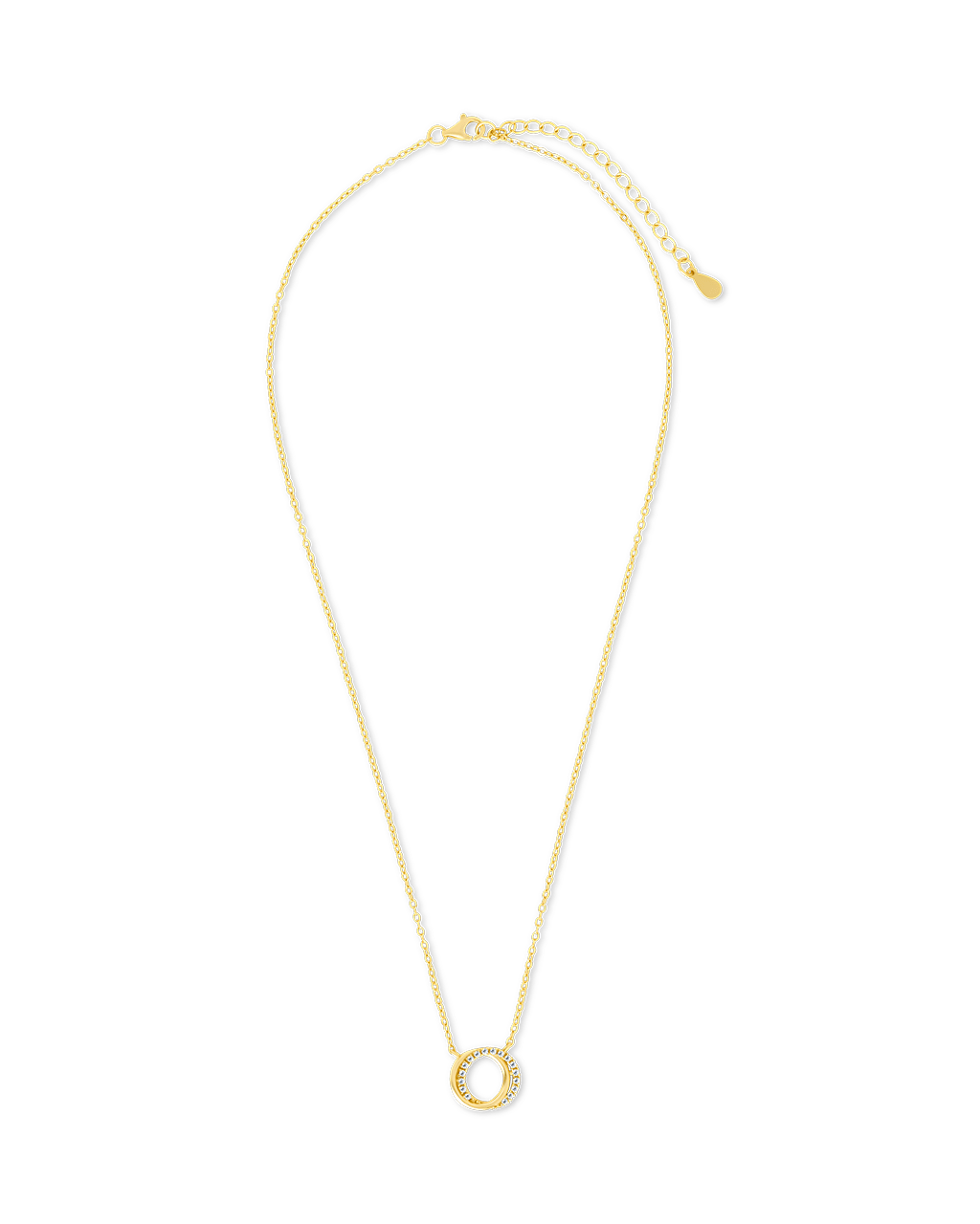 Sterling Silver CZ Interlocking Circle Pendant