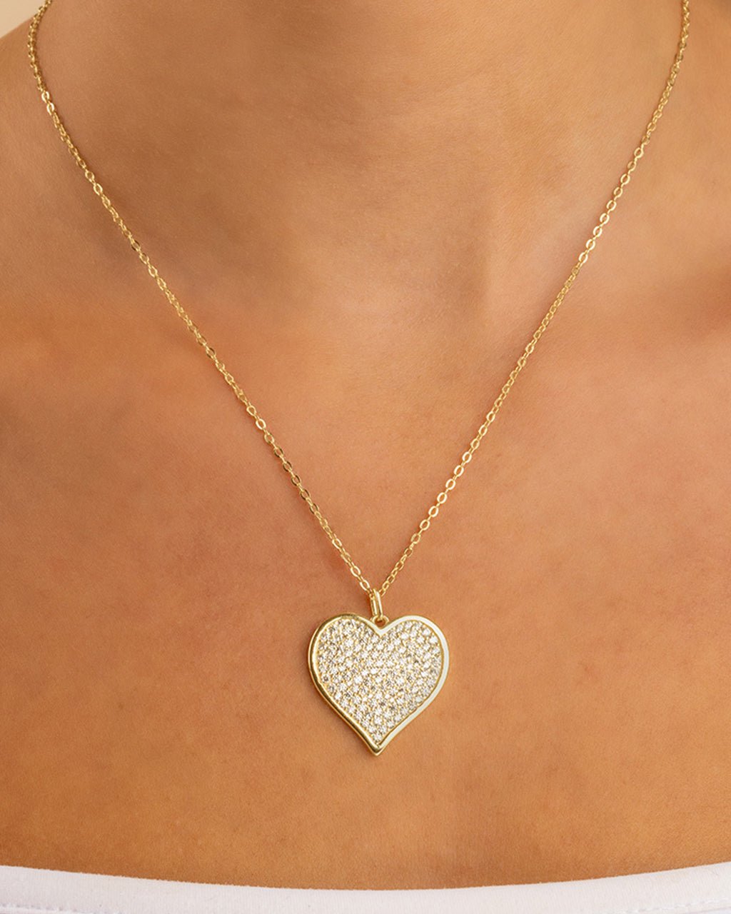 Sterling Silver CZ Statement Heart Pendant