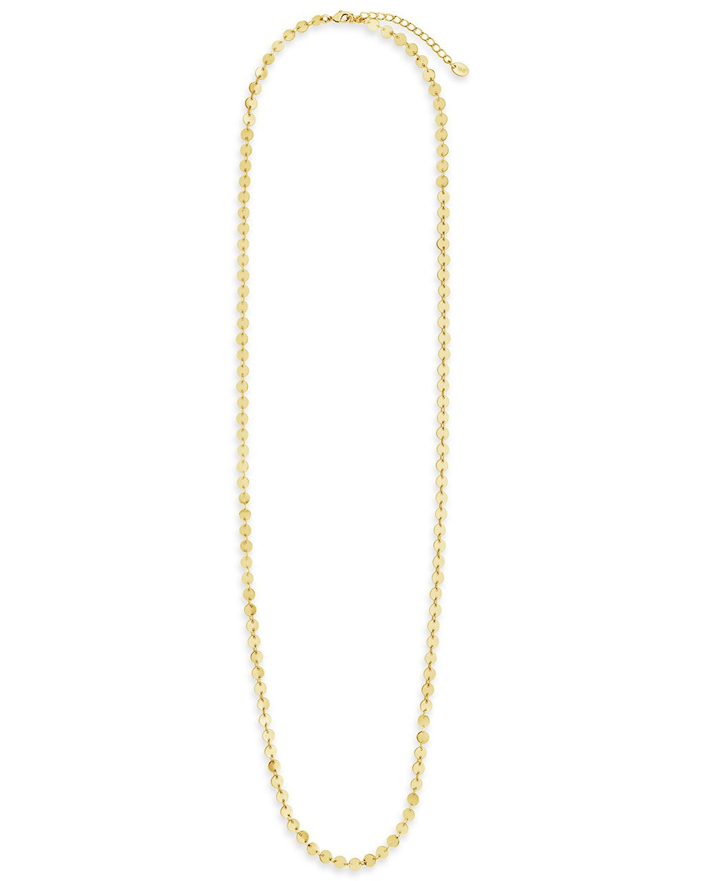 Round Disk Long Chain Necklace