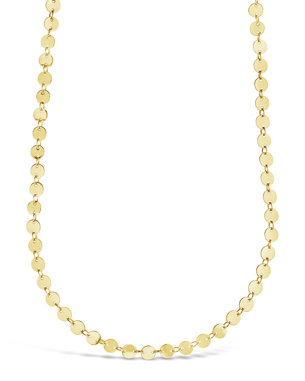 Round Disk Long Chain Necklace