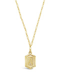 Hexagon Tag Initial Pendant Necklace