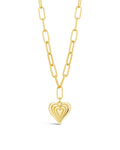 Paperclip Beating Heart Pendant Necklace