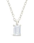 Sterling Silver Emerald Prong Set Pendant
