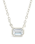 Sterling Silver Emerald Bezel Set Pendant