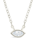 Sterling Silver Marquise Bezel Set Pendant