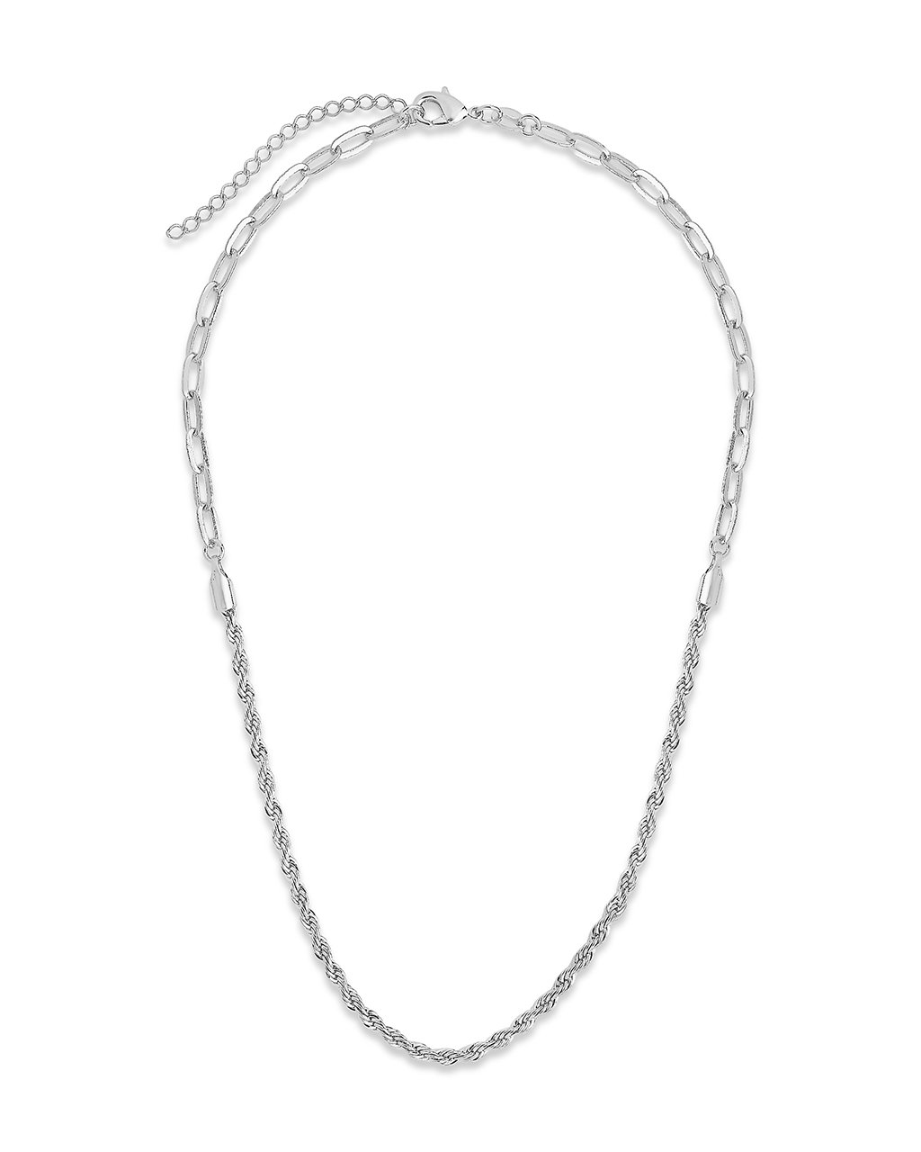 Sterling Silver Rope Twist Chain Necklace