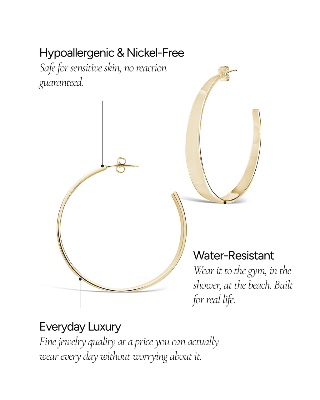 Graduating Hoop Earrings
