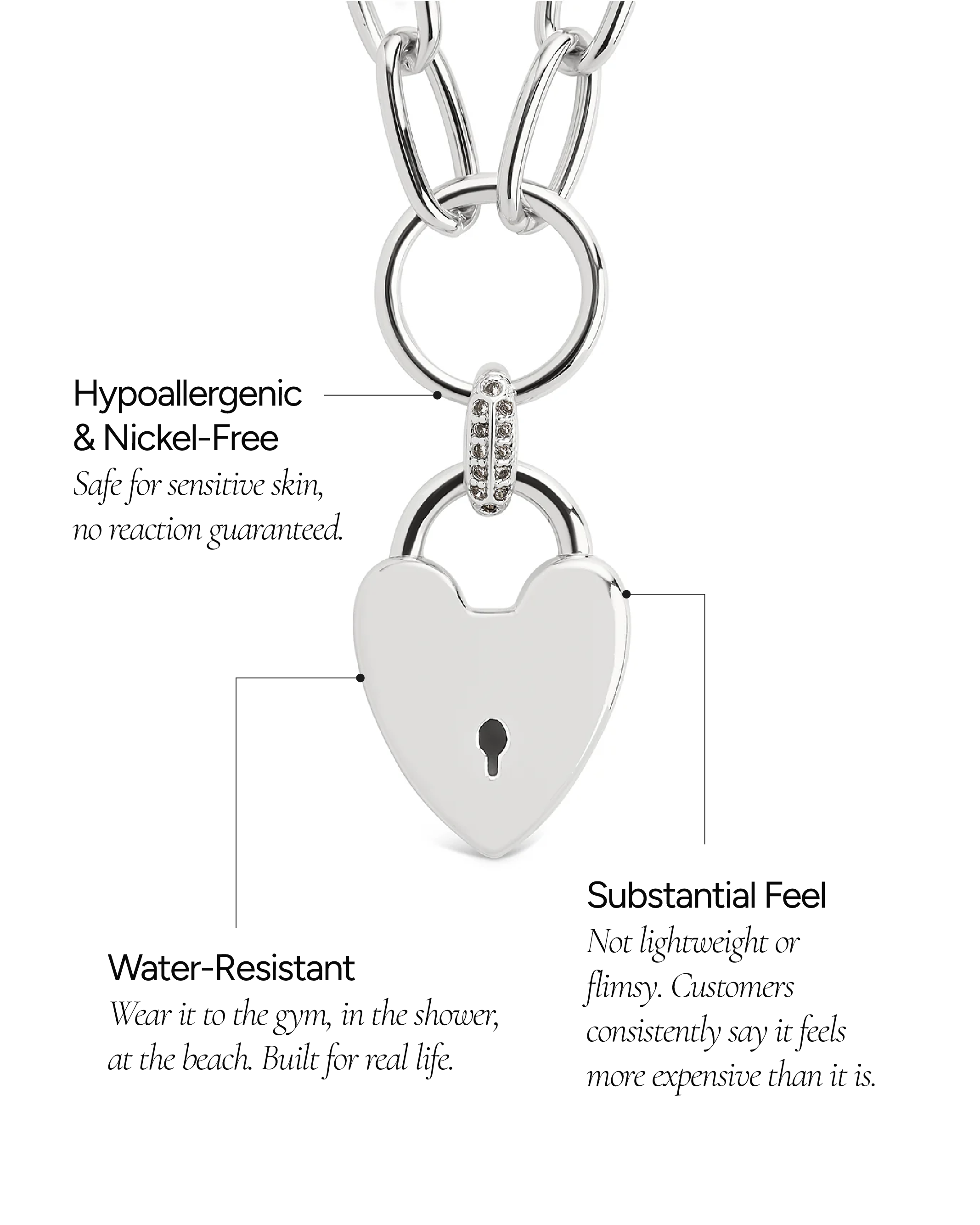 Mirren Heart Padlock Necklace