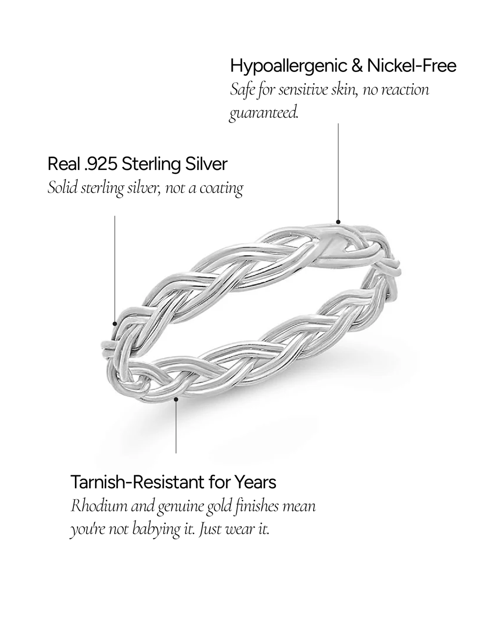Sterling Silver Braided Twist Band