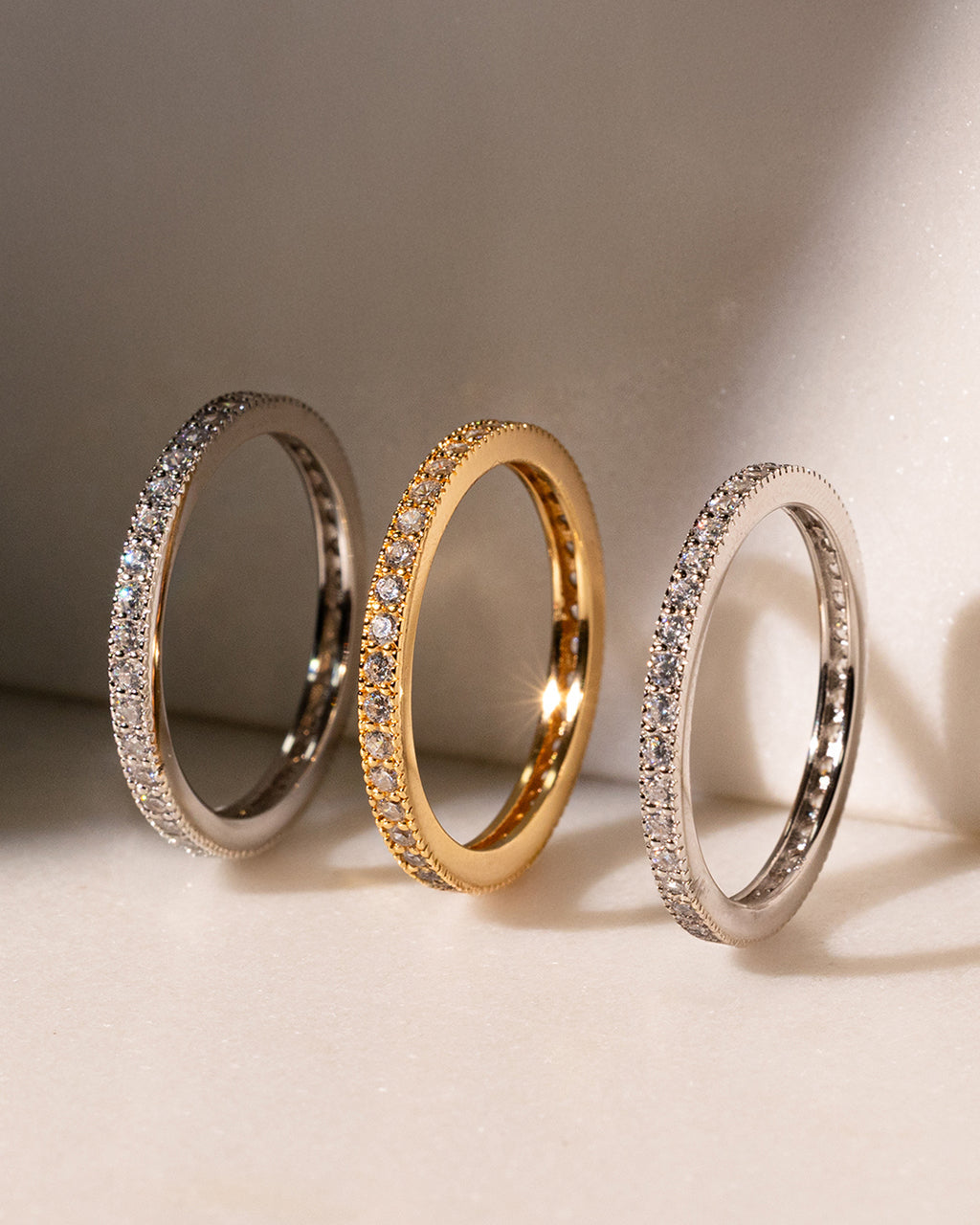 Sterling Silver 2mm Thin CZ Band Ring