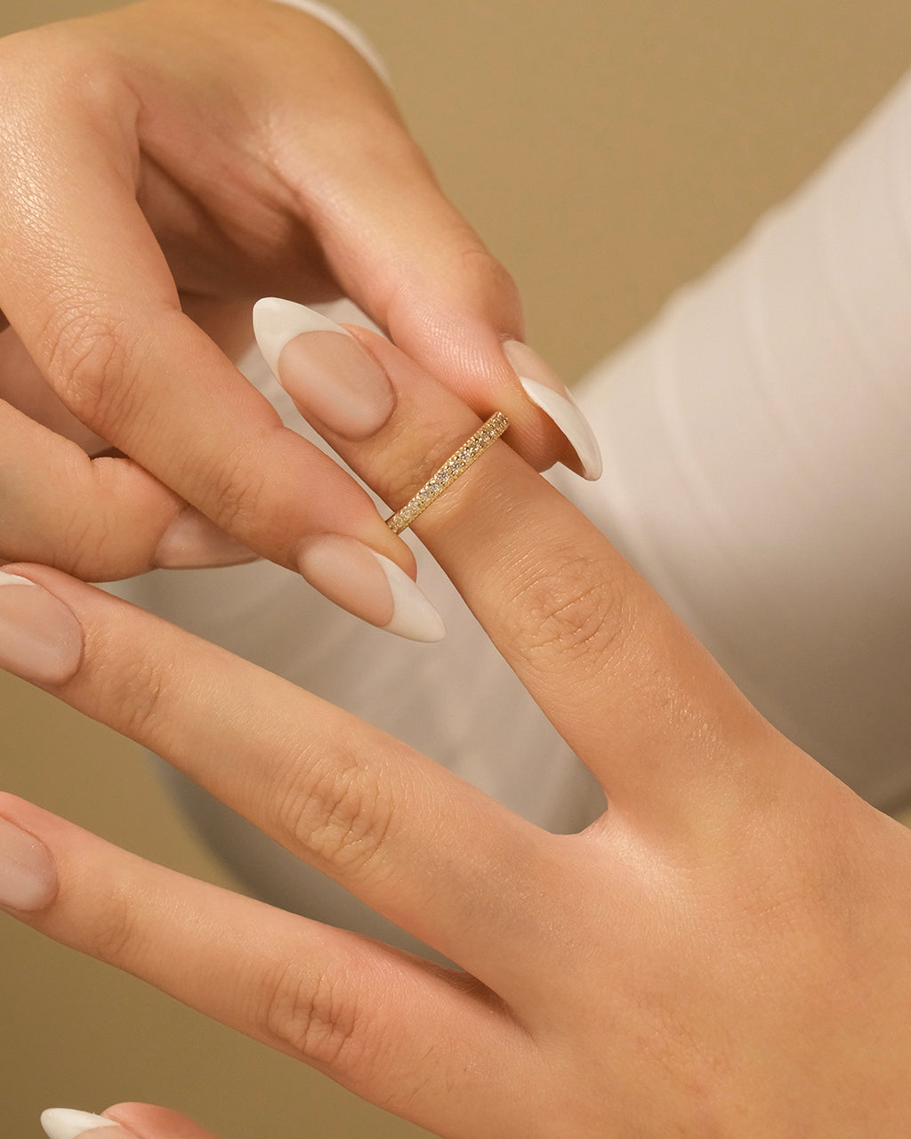 Sterling Silver 2mm Thin CZ Band Ring