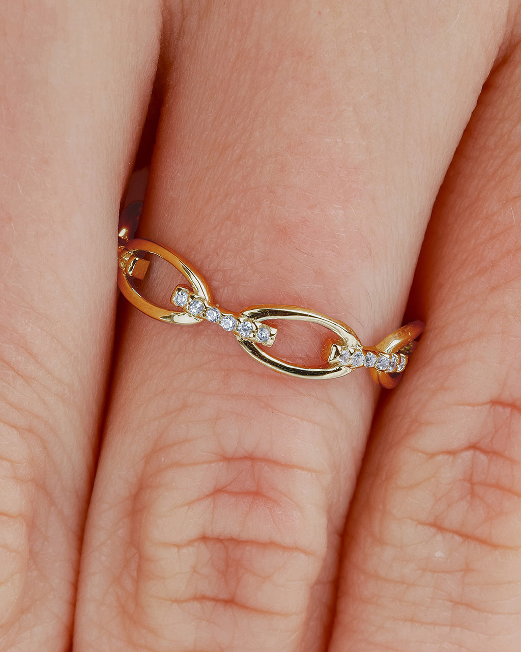 Sterling Silver Open Chain Link Ring