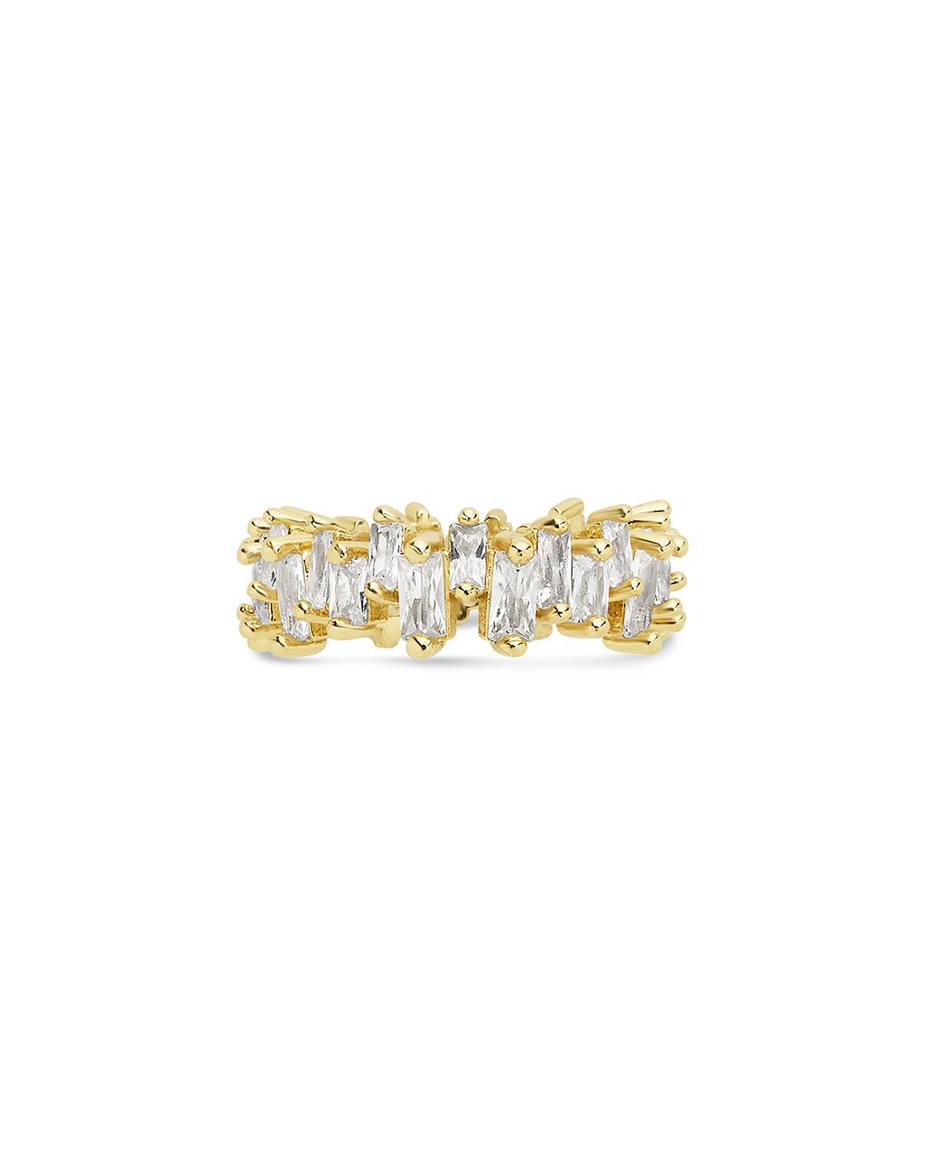 Sterling Silver CZ Staggered Eternity Band