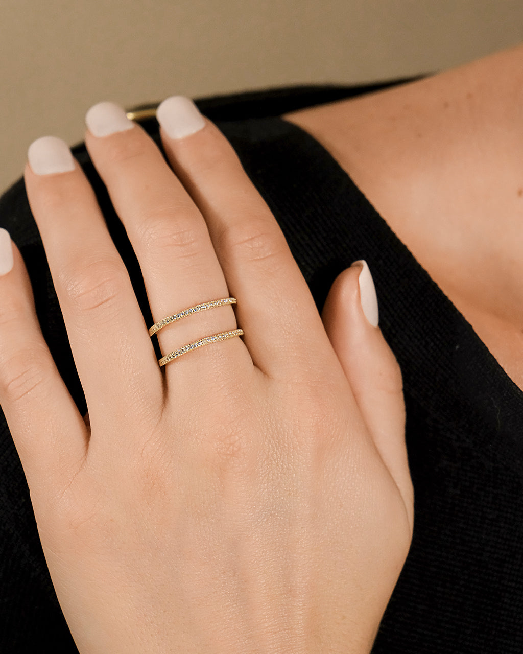 Sterling Silver Wendy CZ Stacking Open Band Ring