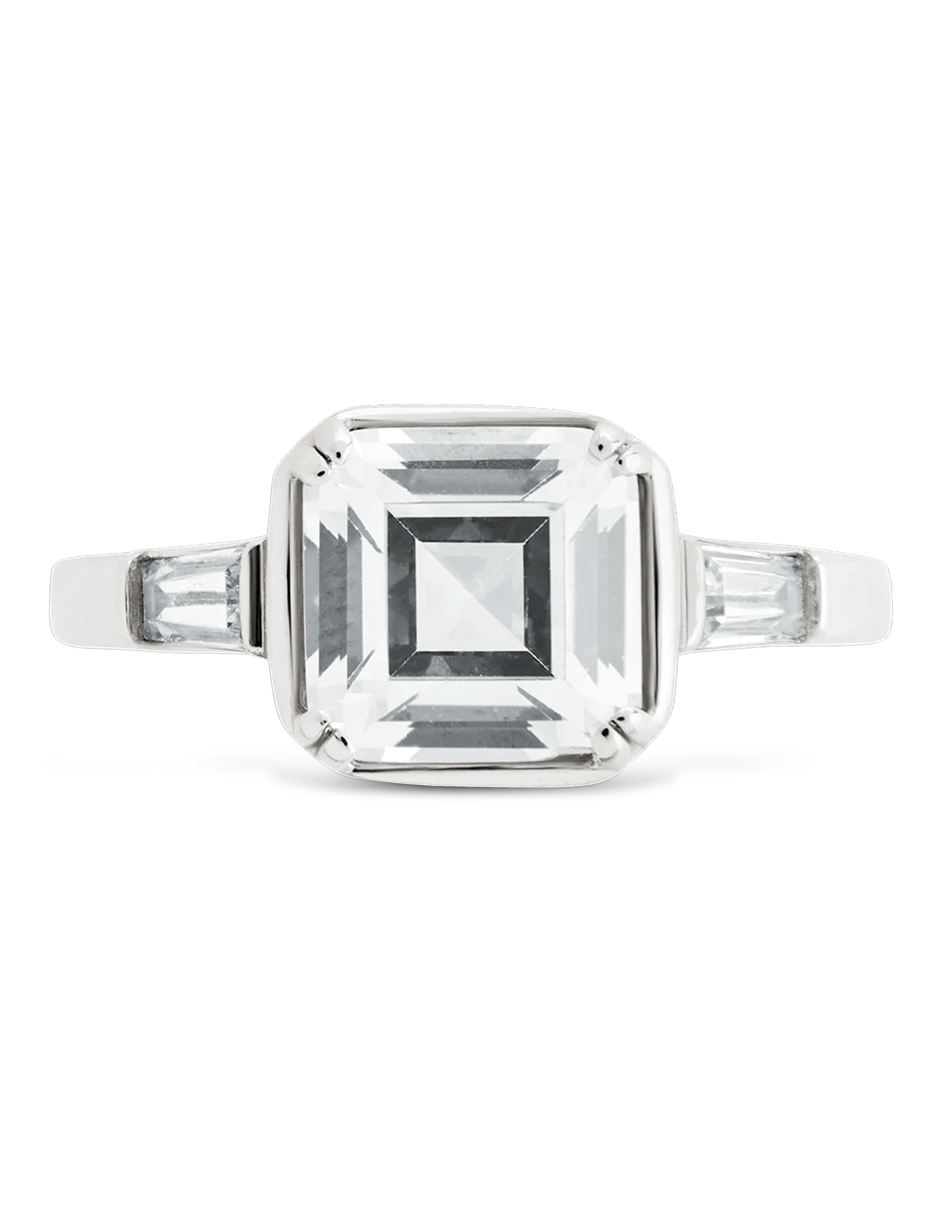 Sterling Silver Asscher Baguette Ring