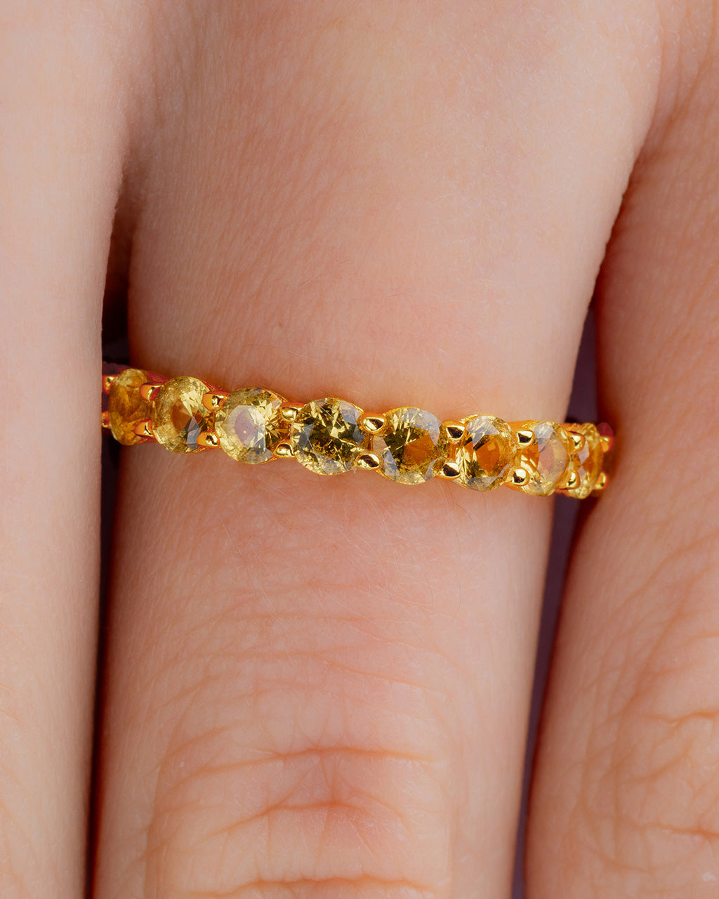 Sterling Silver Gracie Canary CZ Eternity Ring