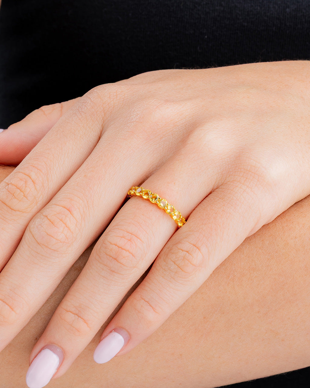 Sterling Silver Gracie Canary CZ Eternity Ring
