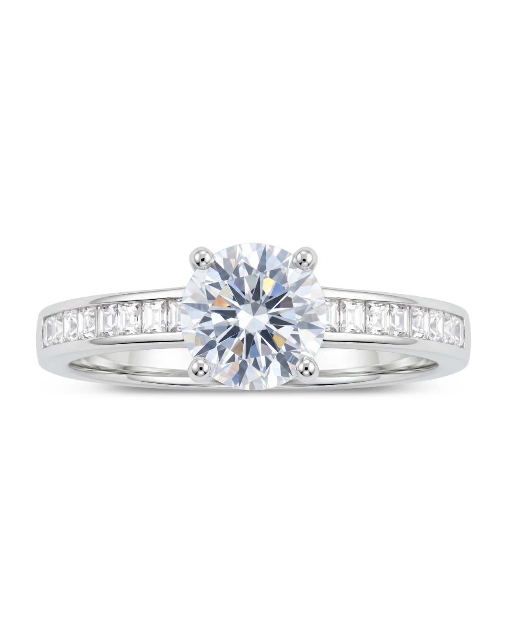 Sterling Silver Radiant CZ Engagement Ring