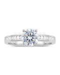 Sterling Silver Radiant CZ Engagement Ring
