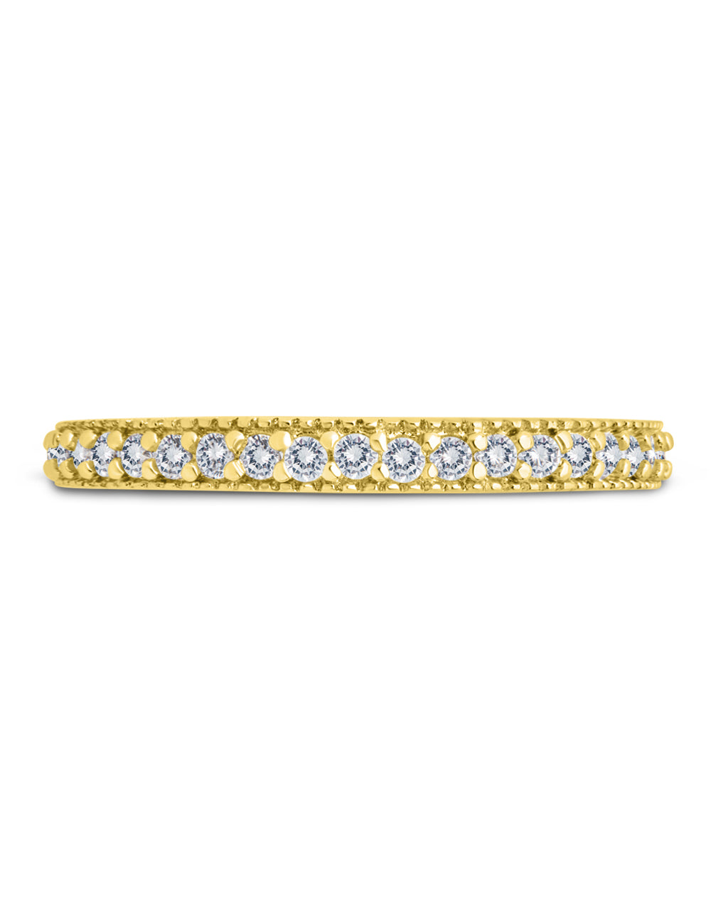 Sterling Silver 2mm Thin CZ Band Ring
