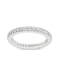 Sterling Silver 2mm Thin CZ Band Ring