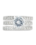 Sterling Silver Brilliant CZ with 2 Bands