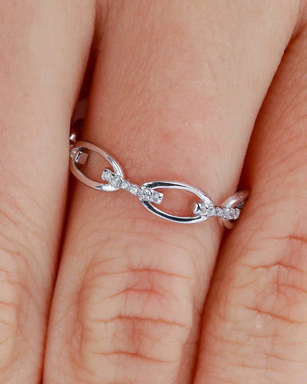 Sterling Silver Open Chain Link Ring
