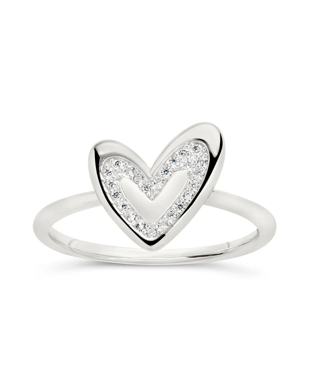 Sterling Silver Mabel CZ Heart Ring