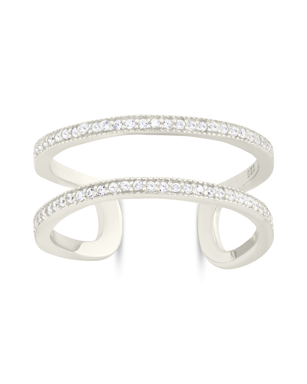 Sterling Silver Wendy CZ Stacking Open Band Ring