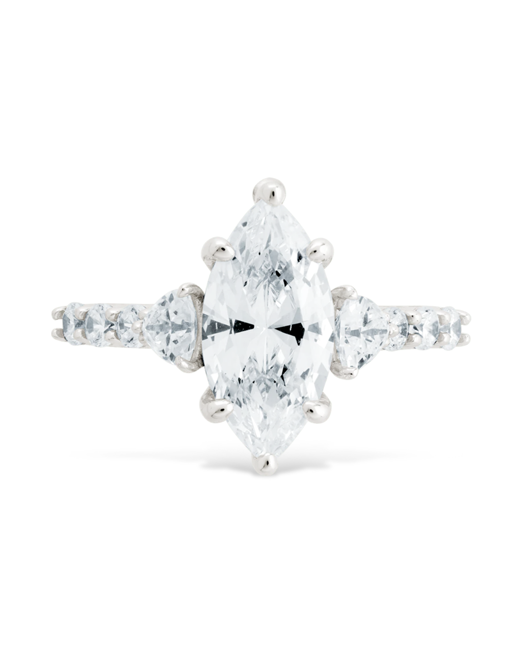 Sterling Silver Marquise & Trillion Ring