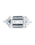 Sterling Silver Emerald & Trillion Ring