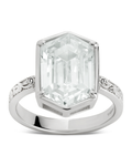 Sterling Silver Hexagon Bezel Ring